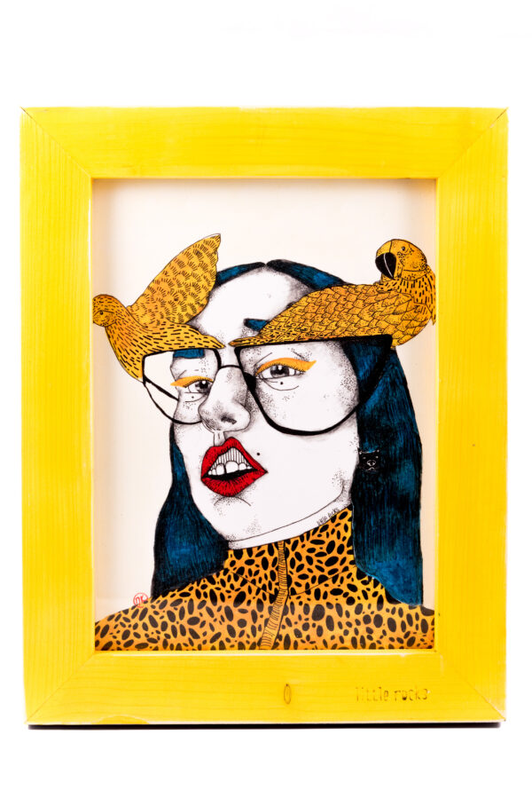 Birdlady framed print