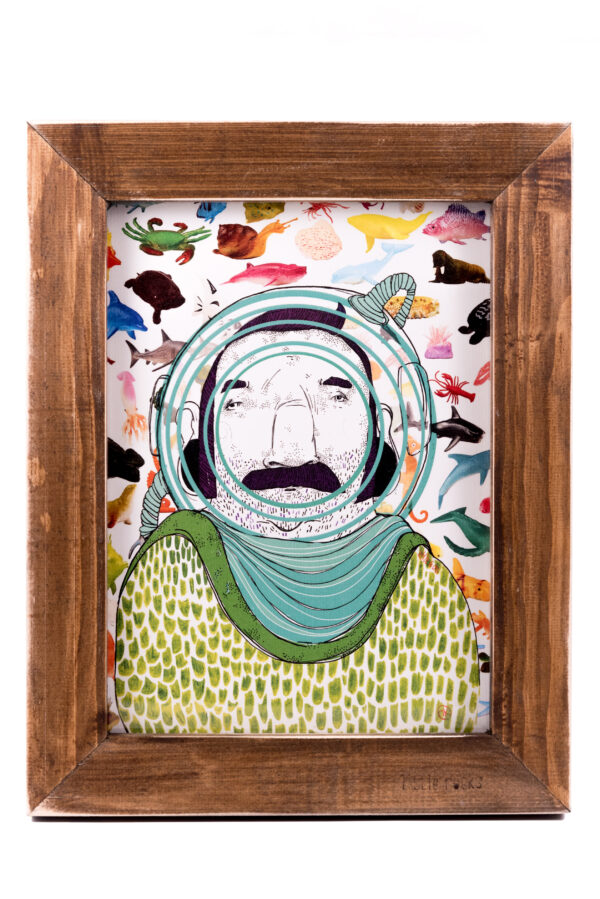 Aqua man framed print